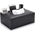 Miniatyrbillede 1 af 7: Rektangulær Stor Papirkasse til Husholdning og Kontor i PU Læder med Fjernbetjeningsopbevaring Organizer Holder til Hjemmet