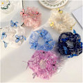 Miniatyrbillede 3 af 5: Elastiske Kawaii-hårbånd til kvinder, søde sy-piger, blonde-scrunchie, sommerfugle-tulle-hovedbeklædning, hårtilbehør (farve: Lyseblå)