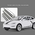 Miniatyrbilde 4 av 5: 1:24 Tesla Model X SUV Legeringsbilmodell Støpt Metall Kjøretøy Bilmodell Simulering Lyd og Lys Samling Barneleke Gave Black