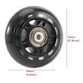 Miniatyrbillede 4 af 4: 4 Pak Inline Skate Hjul Indendørs/Udendørs Udskiftningshjul Med Lejer 70mm, Sort