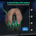 Miniatyrbillede 3 af 5: Gaming Mus, 4 farver baggrundsbelyst optisk spilmus ergonomisk USB kablet med 7200 DPI og 6 knapper 4 skydning til computer/Win/Mac/Andriod/iOS (sort)