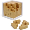 Miniatyrbild 1 av 7: 3D Träpussel för hjärnan. Genius Skills Builder T-formade bitar. 3D-pussel för vuxna och barn Gold