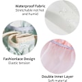 Miniatyrbilde 3 av 5: 3 stk Dusjhette, Gjenbrukbar Dobbellags Badehette, med Elastisk Bånd Dusjhette for Kvinner Langt Krøllete Hår, for Kvinner Jenter Damer Spa Salong (Polka Dot)