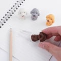 Miniatyrbillede 2 af 5: Sødt hund top viskelæder, 10 stk sjove dyreviskelæder mini blyant viskelæder til