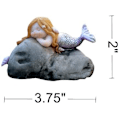 Miniatyrbild 2 av 3: Miniatyrträdgårds sjöjungfrufe statyer - Dröm sjöjungfru Dreaming Mermaid on Rock