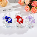 Miniatyrbild 6 av 6: Kristallroskorg Samlarobjekt Figurer för Kvinnor, Glas Blomgåvor till Mamma på Födelsedag Bröllopsdag, Centerpiece Prydnader för Heminredning Purple