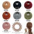 Miniatyrbillede 3 af 5: Lazy Fashion Birds Nest Hårklemme, 7 stk. Fuglerede Hårnål til Kvinder og Piger Hårklemmer Hårtilbehør Donut Bun Maker Hårtilbehør