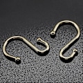 Miniatyrbillede 2 af 2: Messing Bruseforhængskroge, Sæt af 12 Metal Bruseforhængsringe Guld Dekorative, Premium Rustfrit S-Formet ?kroge Ophængere til Badeværelsesgardiner, Tøj