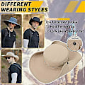 Miniatyrbilde 4 av 5: Solhatt for menn, UPF50 Vanntett Bredbremmet Boonie-hatt Solhatt Fiskehatt for Safari Vandring Strand Hage Army Green