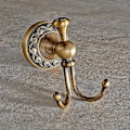 Miniatyrbillede 3 af 4: Kåbe Krog Retro Messing Badeværelse Krog 2 Kroge Badeværelse Tilbehør Sæt Papir Rulleholder Antik Messing Finish Væghængt Guld Bølge