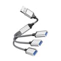USB Hub Splitter - 3 portar Silver Silver Silver