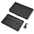 Miniatyrbillede 2 af 5: Bluetooth Mini Trådløst Tastatur med PU Læder Etui til Smartphone Tablet 4.5 Tommer - 6.8 Tommer Rec