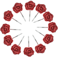 Miniatyrbillede 2 af 5: 12 stk. Hjemmemode Dekorative Anti Rust Bruseforhængskroge Rose Design Bruseforhængsringe Kroge (rød)