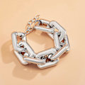 Miniatyrbillede 1 af 5: Shixin Hip Hop Overdrevet Tyk Led Kæde Armbånd Til Kvinder Ccb Materiale Store Brede Armbånd Mode Hånd Kæder Smykker S03-2