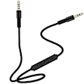 Miniatyrbild 2 av 5: 1,2 m 3,5 mm till 3,5 mm Han till Han Stereo Audio Aux-kabel Hörlurssladd med tryckknappsvolymkontroll Mikrofon Black
