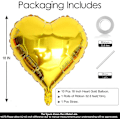 Miniatyrbilde 2 av 5: 10 stk gullfolie hjerteformede ballonger 18 tommer hjerte mylar ballonger for babyshower bryllup valentinsdag dekorasjoner kjærlighetsballonger festdekorasjoner