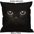 Miniatyrbilde 2 av 5: Putetrekk Svart Katt Vis To Øyne Pynteputer Dekorativ for Menn/Kvinner/Gutter/Jenter Stue Soverom Sofa Stol 18X18 Tommers Putevar