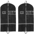 Miniatyrbild 5 av 5: 2-pack 43-tums klädpåsar för förvaring, resor, non-woven tygklänningspåse, kostympåse, klädpåse med 2 stora nätfickor, klädskydd, kostymskydd
