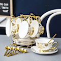 Miniatyrbillede 5 af 5: Kaffekop Keramisk kaffekop og underkop, eksklusiv engelsk tekop, kaffekop til hjemmet, velegnet til blomsterte, forskellige specialkaffe kaffe-/tekop