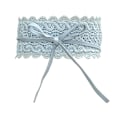 Miniatyrbillede 1 af 5: Mode Bredt Blondering Bælte til Kvinder - Festbælte med Snøre Light Blue