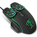 Miniatyrbillede 1 af 5: Gaming Mus, 4 farver baggrundsbelyst optisk spilmus ergonomisk USB kablet med 7200 DPI og 6 knapper 4 skydning til computer/Win/Mac/Andriod/iOS (sort)