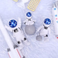 Miniatyrbillede 4 af 5: 3 stk. Astronaut Figurine Kage Topper Ydre Rum Kage Dekoration Astronaut Model Display Miniature Som