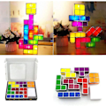 Miniatyrbilde 5 av 5: Tetris Stackable Nattlys, 7 stk Diy Led 7 Farger 3d Puslespill Induksjon Interlocking Skrivebordslampe Belysning Diy Magic Blokker Sterkt Lys For Barn Tenåringer
