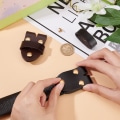 Miniatyrbillede 2 af 4: 2 stk. Herre Pin Spænde Hoved Sort & Brun Retro Bæltespænde med Læder Bælte Udskiftning Link Spænde Bælte Hoved