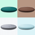 Miniatyrbillede 3 af 3: Rundt Memory Foam Pude Komfortabel Åndbar Polstret Skammelbetræk Vaskbar Måtte Til Hjem Soveværelse Dark Green 35cm