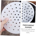 Pikkukuva 7 / 8: 200 kpl Ilmakypsenninpaperia Ilmakypsenninpaperia Ilmakypsenninvarusteet Pyöreät Dim Sum -höyrypaperit Leivonta- ja ruoanlaittopaperit 23x23cm