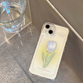 Miniatyrbild 4 av 5: Blommig Mobilskal Kompatibelt med iPhone 12, Sött Estetiskt Klart Tulpan Mobilskal för Kvinnor Flickor Clear Tulip iphone 14 plus case