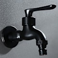 Miniatyrbillede 3 af 5: Sort messingvægsmonteret hane, badeværelse hjørnevaskemaskine, udendørs have udendørs hane, toilet