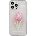 Pikkukuva 1 / 5: Kukka Puhelinkuori Yhteensopiva iPhone 12:n kanssa, Söpö Esteettinen Kirkas Tulppaani Puhelinkuori Naisille Tytöille Clear Tulip Pink iphone 12 case