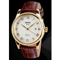 Miniatyrbillede 2 af 5: Herre Quartz Armbåndsure med Romertal Læderrem Casual Vandafvisende Analog Ure