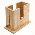 Miniatyrbilde 1 av 5: Bagelholder i tre, Bagelkutter i tre, Sklisikker brødkutter for store bagels, engelsk M