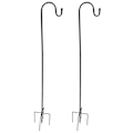 Miniatyrbillede 1 af 5: Hyrdestænger, 2-pak Hyrdestang Fremstillet Af Metal Til Udendørs Fuglefoder Hanger, Solcellelamper