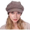 Pikkukuva 2 / 5: Naisten talvinen lämmin hattu virkattu slouchy beanie neulotut hatut lipalla