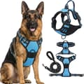 Blå \"No-Pull\" Reflex Hundsele – Justerbar Väst (Storlek XL) – Frontfäste – Koppelkrok Ingår (1.5m)