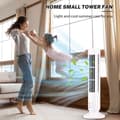 Miniatyrbillede 4 af 5: Stille tårnventilator - 2 hastigheder - Bladløs tårnventilator - Bærbar USB piedestalventilator - Sort