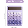 Miniatyrbillede 2 af 5: Mekanisk Lommeregner, 12 Cifret Stort LCD-Display og Store Runde Knapper Gradient Farve Bordregner, 15° Hældningsskærm Elektronisk Lommeregner Purple