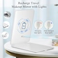 Miniatyrbilde 2 av 5: Oppladbart reise-sminkespeil med 72 LED-lys, bærbar belyst sminke-skjønnhetsspeil, 3 fargelys, dimbar berøringsskjerm, nettbrett White