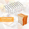 Miniatyrbillede 4 af 7: 2 stk. toaststativ 8 skiver toaststativ køle gitter rustfrit toast brødholder tilbehør arrangør til køkken og restauranter