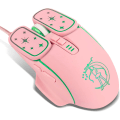 Miniatyrbilde 1 av 5: Gamingmus, 4 farger bakgrunnsbelyst optisk spillmus ergonomisk USB kablet med 7200 DPI og 6 knapper 4 skyting for datamaskin/Win/Mac/Andriod/iOS (rosa)