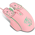 Miniatyrbillede 1 af 5: Gaming Mus, 4 farver baggrundsbelyst optisk spilmus ergonomisk USB kablet med 7200 DPI og 6 knapper 4 skydning til computer/Win/Mac/Andriod/iOS (Pink)