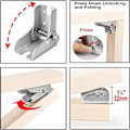 Miniatyrbilde 3 av 4: (4 stk) Foldbar ramme, selvlåsende hengsel, foldbare bordbein, foldbart arbeidsbenk-yvan