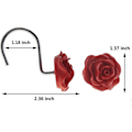 Miniatyrbillede 5 af 5: 12 stk. Hjemmemode Dekorative Anti Rust Bruseforhængskroge Rose Design Bruseforhængsringe Kroge (rød)