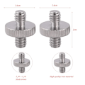 Miniatyrbillede 2 af 7: 2 stk. 1/4\" til 1/4\" han gevind stativskrueadapter, kameraadapter skrue, dobbeltkop studs kamera gevindadapter, til kamera, skulderstativ, lysstativ