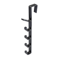 Miniatyrbillede 1 af 5: 2 stk. Over Door Hook Multi-purposes Soveværelse Dør Hanger Ingen Boring Dør Opbevaring Hylde Dør Håndklæde Hylde Med 5 Kroge