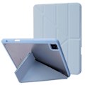 Miniatyrbilde 1 av 5: For iPad Pro 12.9-tommers (2021)/(2020)/(2018) Nettbrettveske Auto Wake/Sleep Origami Stativ PU-Lær + Akryl Deksel Sky Blue