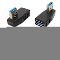 Pikkukuva 4 / 5: 4 kpl USB 3.0 -sovitinkaapelia 90 asteen kulma uros naaras USB-liitin - Mukana vasen, oikea, ylös, alas
